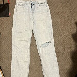 American eagle acid wash mom Jean with distressing